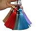 Makhry 8pcs 16cm/6.28 inches Cute Chunky Tassels Soft Elegant Handmade Silky Floss Tassels with 2.75 Inch Cord Loop and Chinese Knot for Woman Earrings, Jewelry Making, Souvenir, (multi)