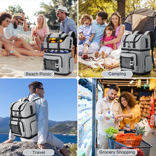 YOUNGOA Mochila Nevera Isotermica Grande, Doble Capa Impermeable Mochila Termica, Bolsa Picnic A Prueba de Fugas