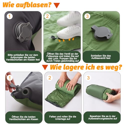 SWTMERRY High Quality Inflatable Sleeping Mat - 12cm Thickened Sleeping Mat with Foot Pump & Pillow, Waterproof Lightweight Space Saving Air Mattress for Outdoor Camping, Hiking, Beach, Travel, Tent