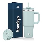 Konokyo 30 oz Tumbler with Handle and 2 Straws,2 in