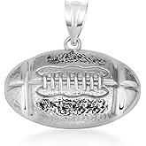 Claddagh Gold .925 Sterling Silver Football Sports Necklace | Choice of Chain Length or Charm Only