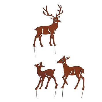 Weihnachtsdeko Gartenstecker Elch Metall Rost Höhe