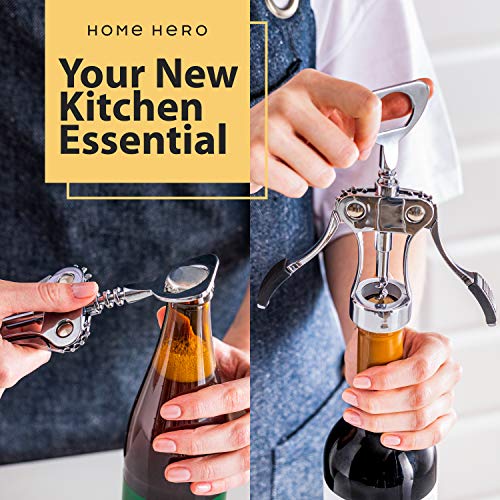 image for Home Hero Wine Opener Wine Bottle Opener - Wing Corkscrew Wine Opener 