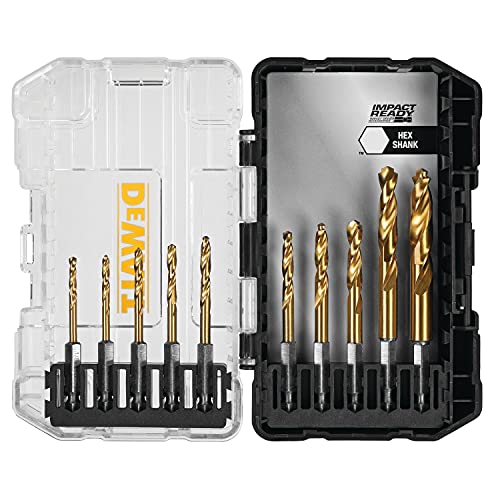 DEWALT Titanium Nitride Coated Drill Bit Set, 10Piece Impact Ready