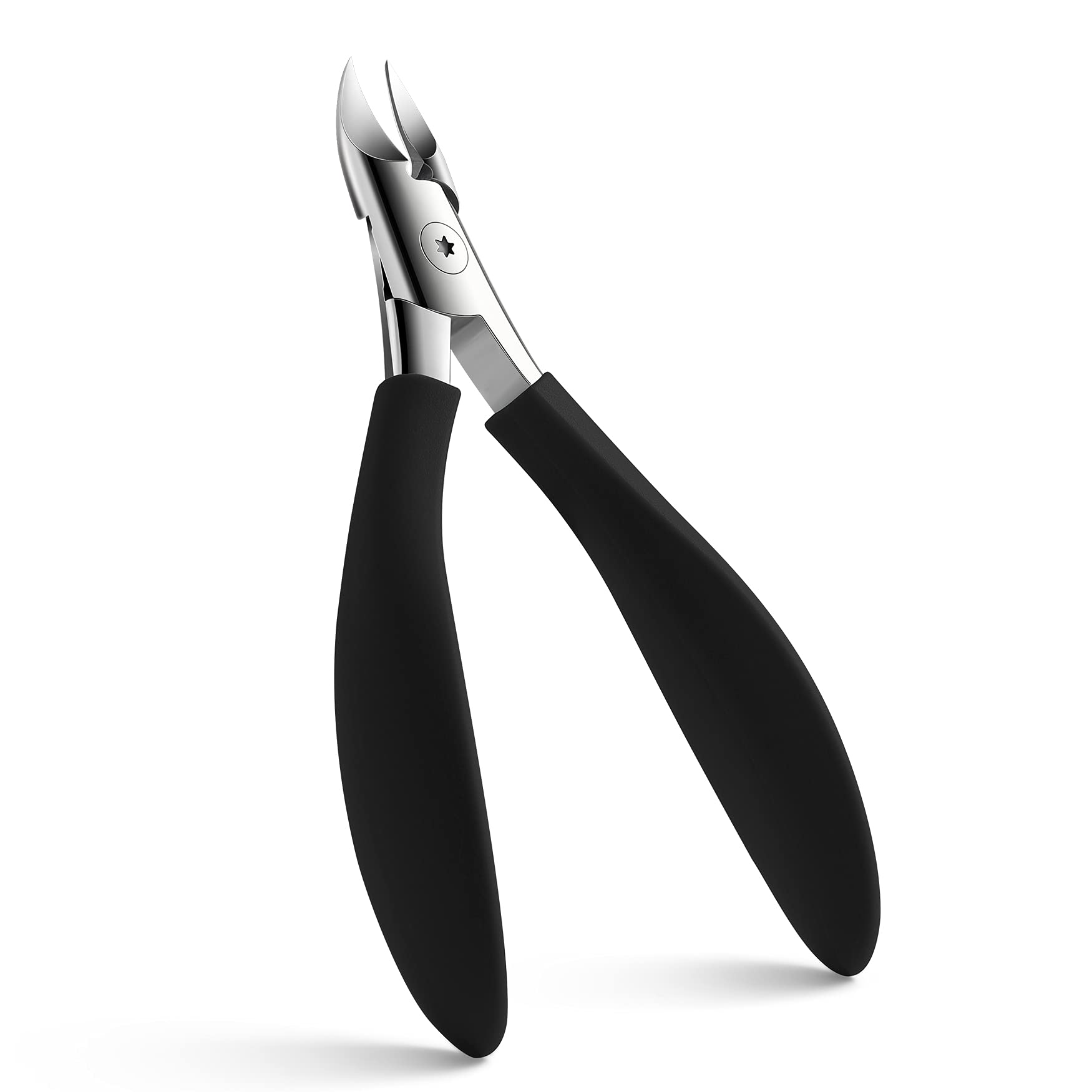 FVION Nail Clippers for Thick Nails or Ingrown Toenails, Thick Nail Clippers for Elderly, Precision Long Handled Toenail Clippers for Women & Men - Black