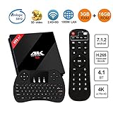 [Powerful 2017 TV BOX] H96 Pro Plus Android 6.0 TV Box 3G RAM + 16G ROM Amlogic S912 Octa Core Smart BOX Dual WiFi 2.4G/5.8GHz Bluetooth 4.1 with Wireless Keyboard