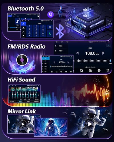 NHOPEEW 8 Core 6+128G Android Car Radio for Ford Fiesta 2009-2017 with Wireless Carplay and Android Car DSP Wifi GPS Steering Wheel Controls 360 Panoramic View