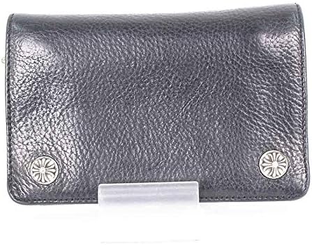 Amazon クロムハーツ Chrome Hearts 2zip 2ジップ クロスボタンレザーウォレット財布 ブラック シルバー 中古 財布