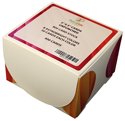 Debra Dale Designs - 3" X 5" Inch Cards with Index Card Box - Standard Plus Smooth 80# Card Stock - 50 Each Of Eight Astrobright Colors - Unpunched