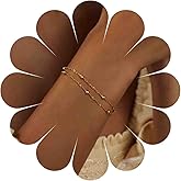 Yheakne Boho Layered Bracelet Gold Satellite Chain Bracelet Ball Chain Bracelet Twist Chain Bracelet Hand Chain Jewelry for Women