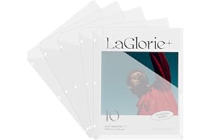 SHIQIKEJIPTY 20 Pack Binder Dividers with Pockets Letter Size Clear Slash File Jacket 3 Hole Punch Plastic Document Folders for Office Home School (Transparent)