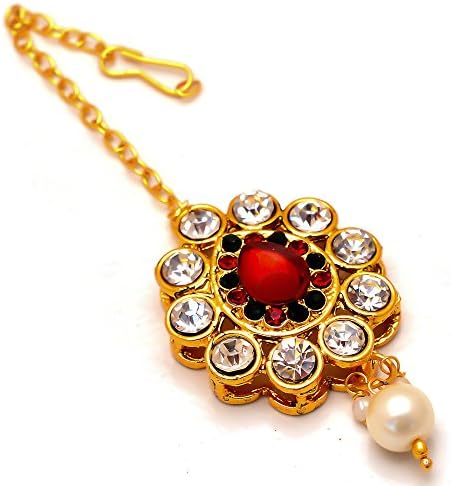Tika One Two Gram Gold Kundan Pearl Polki Ad Jade Gemstones Jewelry 7453