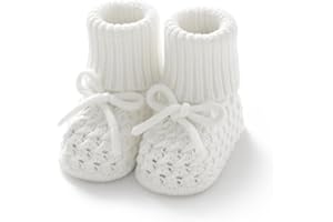 Wugugu Newborn Shoes Knitted Baby Booties Hand Crochet Knit Infant Boys Girls First Walkers Soft Crib Sock Boots