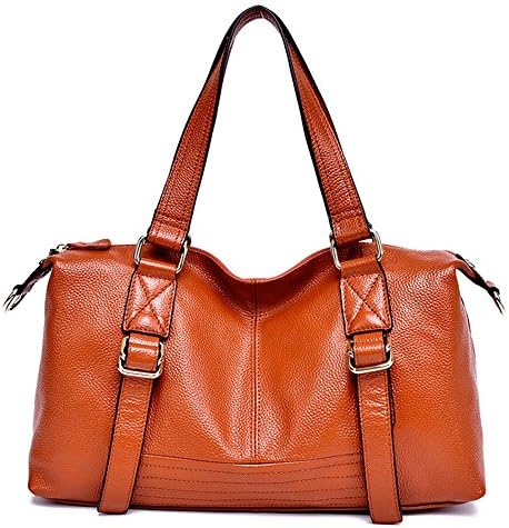 YANXI Womens Leather Vintage Handbags Shoulder Handbag Tote Top Lady Handle Bag fashion Satchel for Ladies (orange)