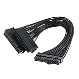 Pro 24 Pin Male to Female Dual PSU Power Supply Cable PC ATX Motherboard Adapter