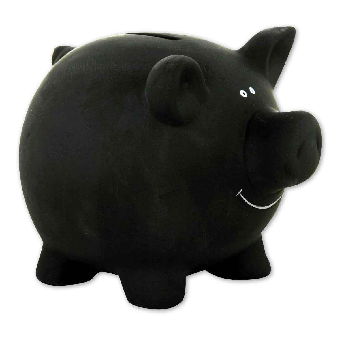 Michel Toys Ceramic piggy bank for labelling with for inscription, blackboard, chalkboard