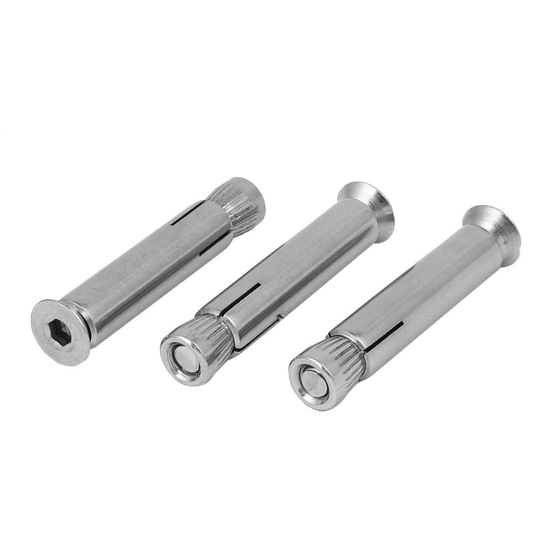 Sourcingmap M6 x 50mm 304 Stainless Steel Hex Socket Countersunk Head Sleeve Anchor 3PCS