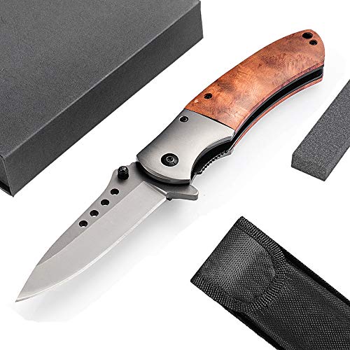 Unilove Pocket Knife Folding Knife Tactical Knife with Sheath Folding Pocket Knife with Case for Camping Hunting Survival and Outdoor - Thumbnail 4