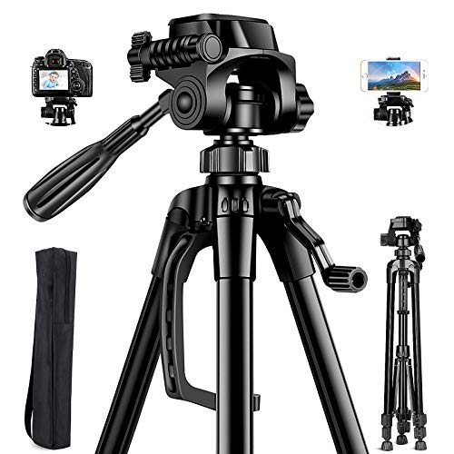 Aitsite Kamera Stativ, Leichtes-Reise Handy Stativ aus Aluminium, Smartphone Stativ, mit 3 Wege-Schwenkkopf, mit…
