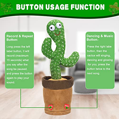 MIAODAM Halloween Talking Cactus & Pumpkin Toys - Animated Singing Dancing Toys With Lights For Kids
