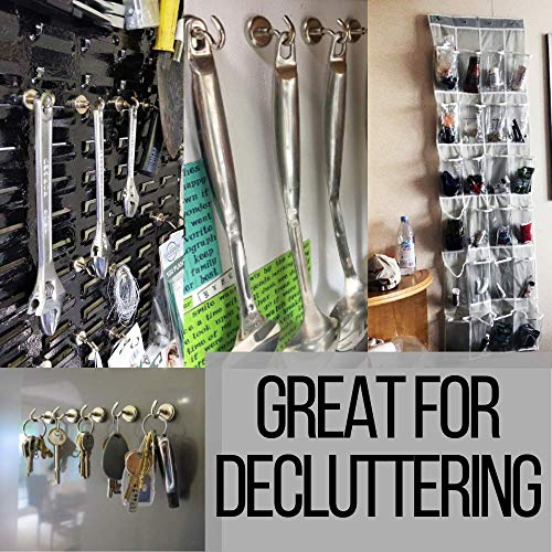 Strongman 6 Pack of Powerful 30LB Neodymium Heavy Duty Hooks +3M Non Scratch