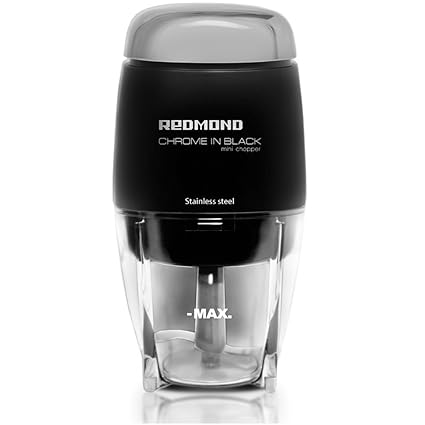 Redmond 350W Ultra Sharp High-Speed Wet/Dry Masala, Nut, Spices Plastic Chopper Grinder (200ml, Black/Grey)