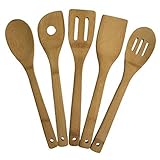 Totally Bamboo 5-Piece Cooking Utensil Set, Solid Bamboo Cooking Tools, Each 12