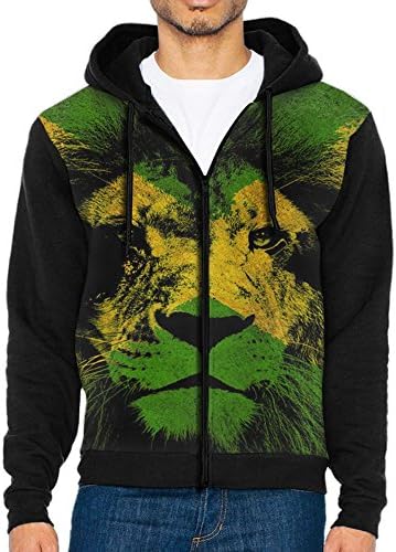 FLJM Jamaica Flag With Lion Sweater Men's Printing Hit Color Hoodie