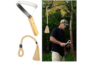 2 Pcs Hemp 30 Inch Deer Scent Rope with 1 Pcs Rub Scrape Rake Set for Deer Hunting Rub Tree Mock Scrape Rope Hanging Hemp Any