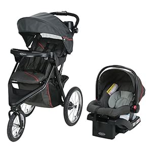 Graco Trax Jogger Travel System | Includes Trax Jogging Stroller and SnugRide 30 Infant Car Seat, Evanston