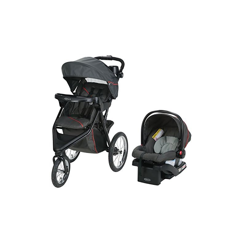 Graco Trax Jogger Travel System | Includes Trax Jogging Stroller and SnugRide 30 Infant Car Seat, Evanston