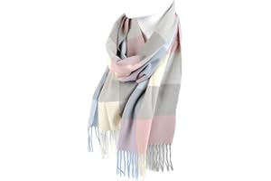 Nollia Plaid Fall/Winter Scarf for Men & Women-Plaid Color Cashmere Feels Acrylic Scarves