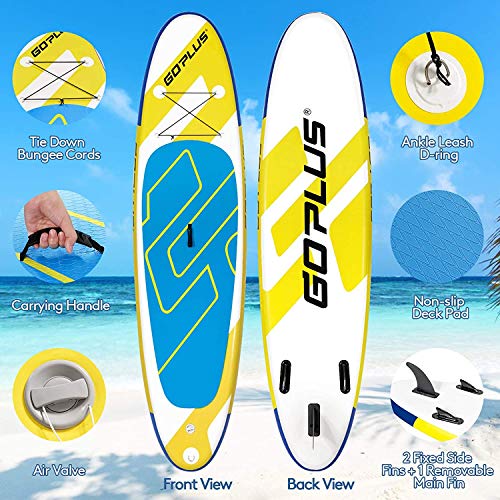 Goplus Inflatable Stand Up Paddle Board, 11’ x 30” x 6” SUP with