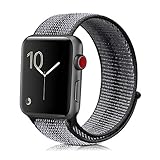 Winmy For Apple Watch Band Sport Loop Bands 42mm, Lightweight Breathable Nylon Replacement Band Strap for Apple Watch Nike+, Series 1, Series 2, Series 3, Sport, Edition - Black Stripe