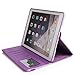 iPad Air Case, Boriyuan Detachable 360 Degree Rotating Stand Flip Folio PU Leather Smart Cover with Auto Sleep/Wake Function + Card Slot + Screen Protector + Stylus for Apple iPad Air 1, Purple