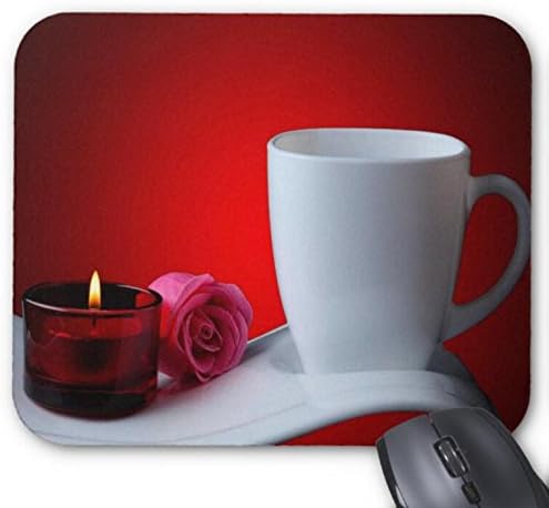 Mousepad Good Morning Coffee Cup with Candle Light Print Mouse Mat