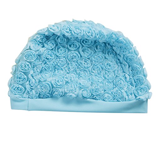 Swimming Cap Baby Girls Flower Cut Swim Cap Kids Summer Soft Bath Cap Swimming Hat to Keep Hair Dry