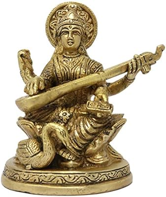 ShalinIndia Brass Religious Idols with Swan on Lotus Sculpture ...