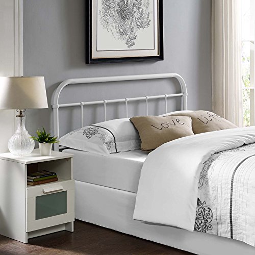 Modway MOD-5537-WHI Serena Steel Headboard, King, White