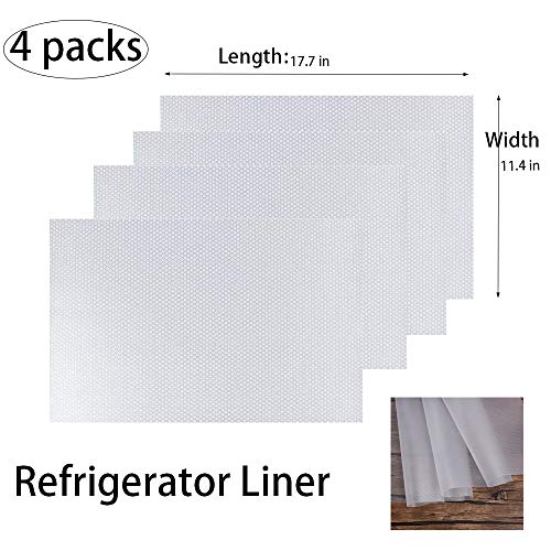 Uspace 4 Pcs Fridge Mats Plastic Refrigerator Shelf Liner, Refrigerator