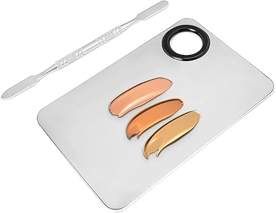 Rowwait Makeup Mixing Palette Set Stainless Steel Cosmetic Foundation Spatula