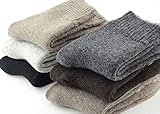 EBMORE Men Super Thick Warm Comfort Wool Crew Winter Socks 5-Pack Mixed Colors