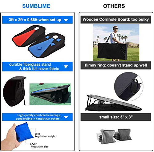 image for SUMBLIME Corn Hole Portable Outdoor Game - 2PCS Foldable Cornhole Boar