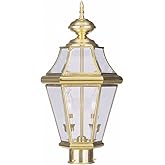 Livex Lighting 2264-02 Georgetown 2-Light Outdoor Post Head, Polished Brass