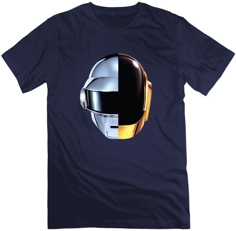 MOYI Off-the-record Daft Punk Music Band Logo T Shirt Navy Large