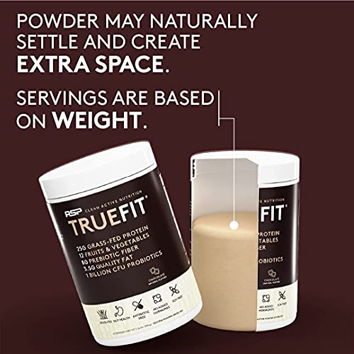 TrueFit Meal Replacement Shake Protein Powder, Grass Fed Whey + Organic