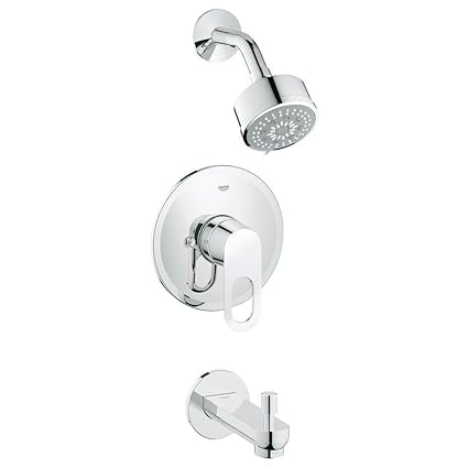 Grohe 26017000 Bauloop Tub Shower Combo In Starlight Chrome