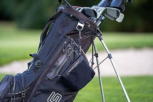 Club Scrub Golf Club and Golf Ball Cleaning Bag, Waterproof Clean Face Technology Liner, Detachable Clip, Machine Washable, Cleans Club Grooves, Dry Exterior (Neoprene or Microfiber Option Available)