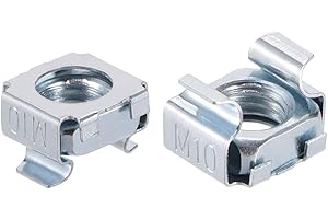 uxcell M10 Cage Nuts for Server Rack Cabinet, Carbon Steel Zinc Plated, 20 Pcs