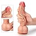 Luvkis Duke 8 inch Super Realistic Dildo with Suction Cup No Vibration Huge Dual-Layered Liquid Silicone Cock with Balls Adult Sex Toy for Hands-Free Anal Play Real Penis Molded Female Masturbation